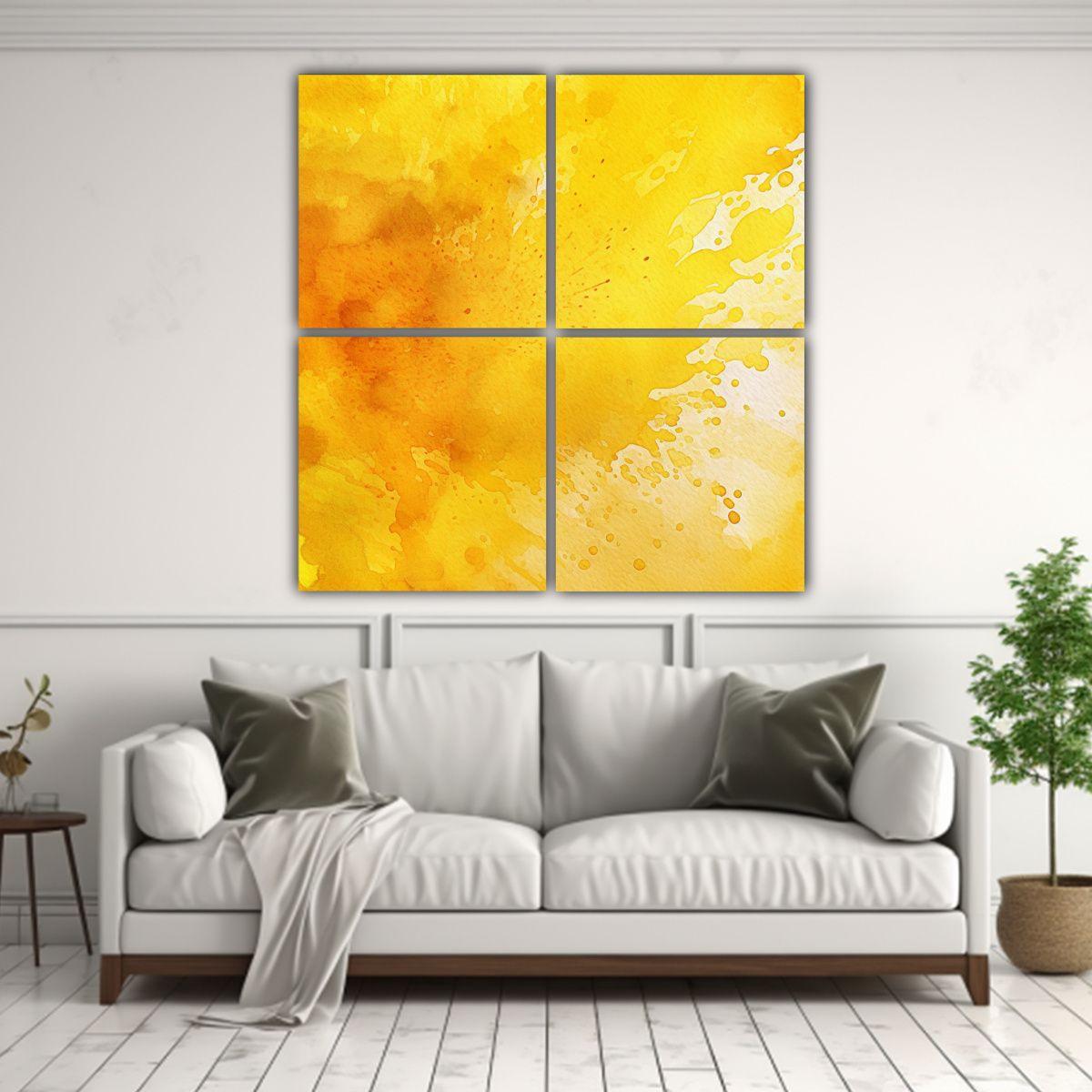 Pinturas Decorativas De Fondo Amarillo Acuarela 4 140x140 Cm-2