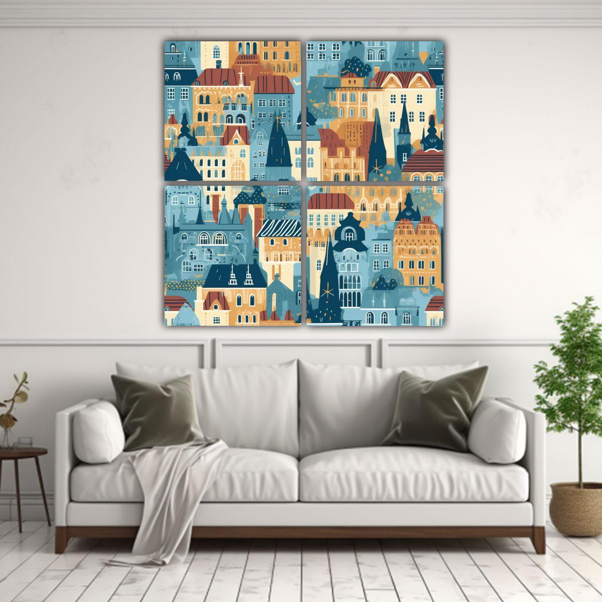 Cuadro Decorativo En Bastidor Norris Prague, 4 200x200 Cm-2