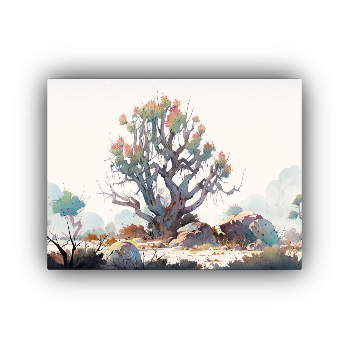 Pintura Abstracta De Joshua Tree En Colores 45x30 Cm-0