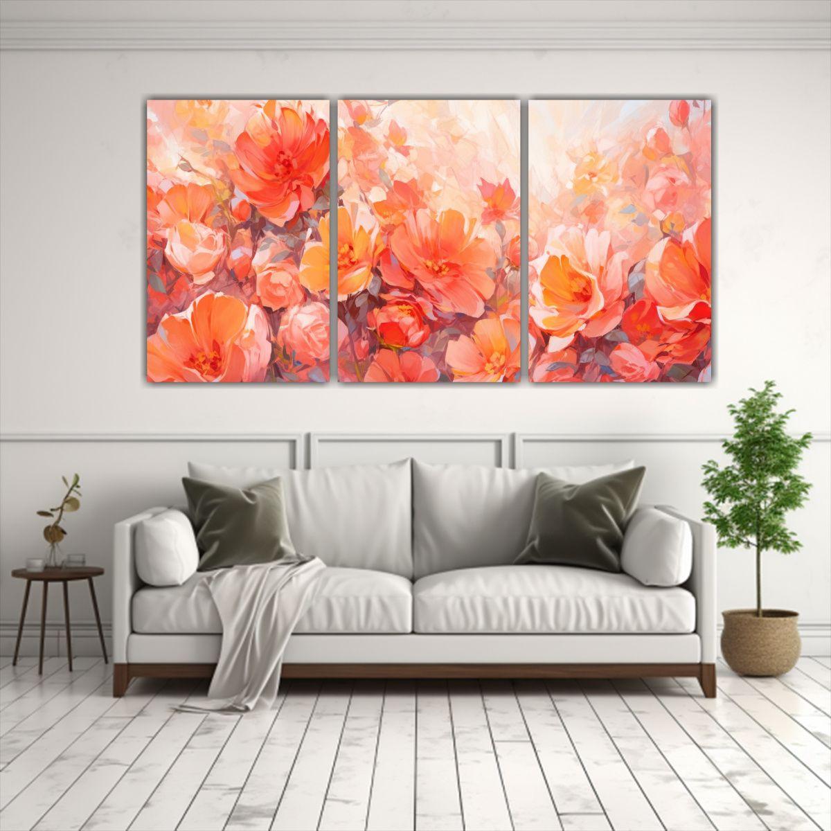 Pintura En Lienzo De Flores En Colores Vibrantes 120x60 Cm-2