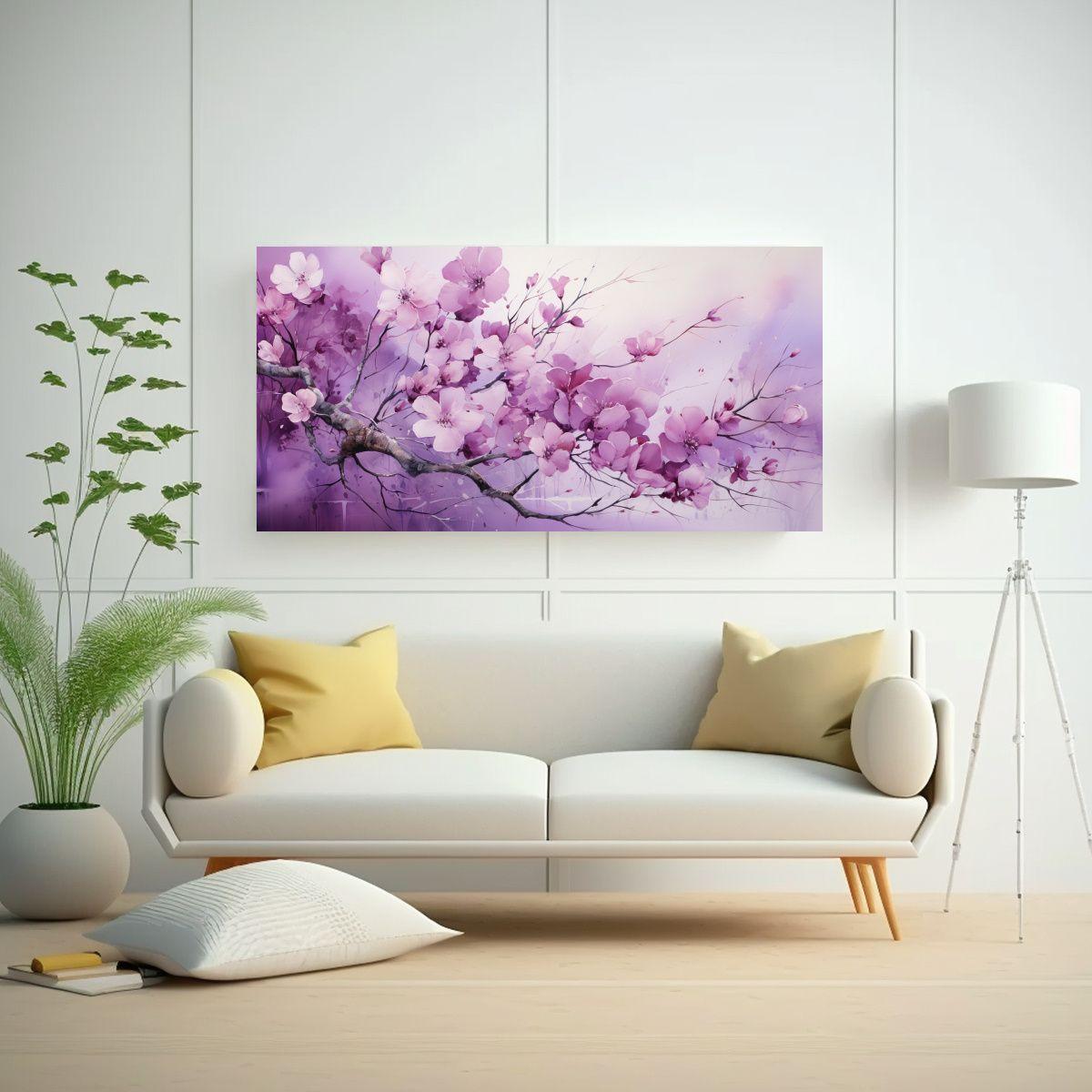 Cuadro Abstracto Moderno: Árbol De Aspen En Color 120x60cm-2