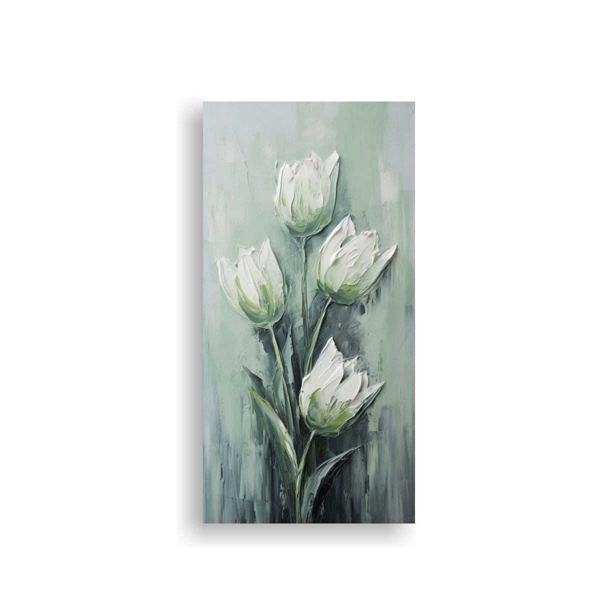 Composición Acuarela Elegancia Green TULIPS 40x80 Cm-0