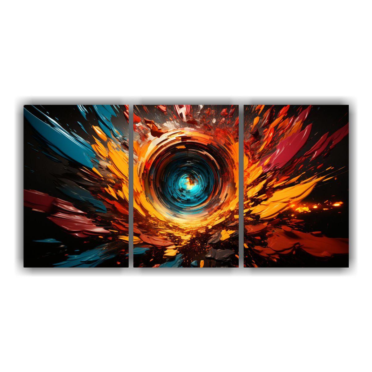 Pintura De Tres Lienzos Con Diseño Detalles 240x120 Cm-0