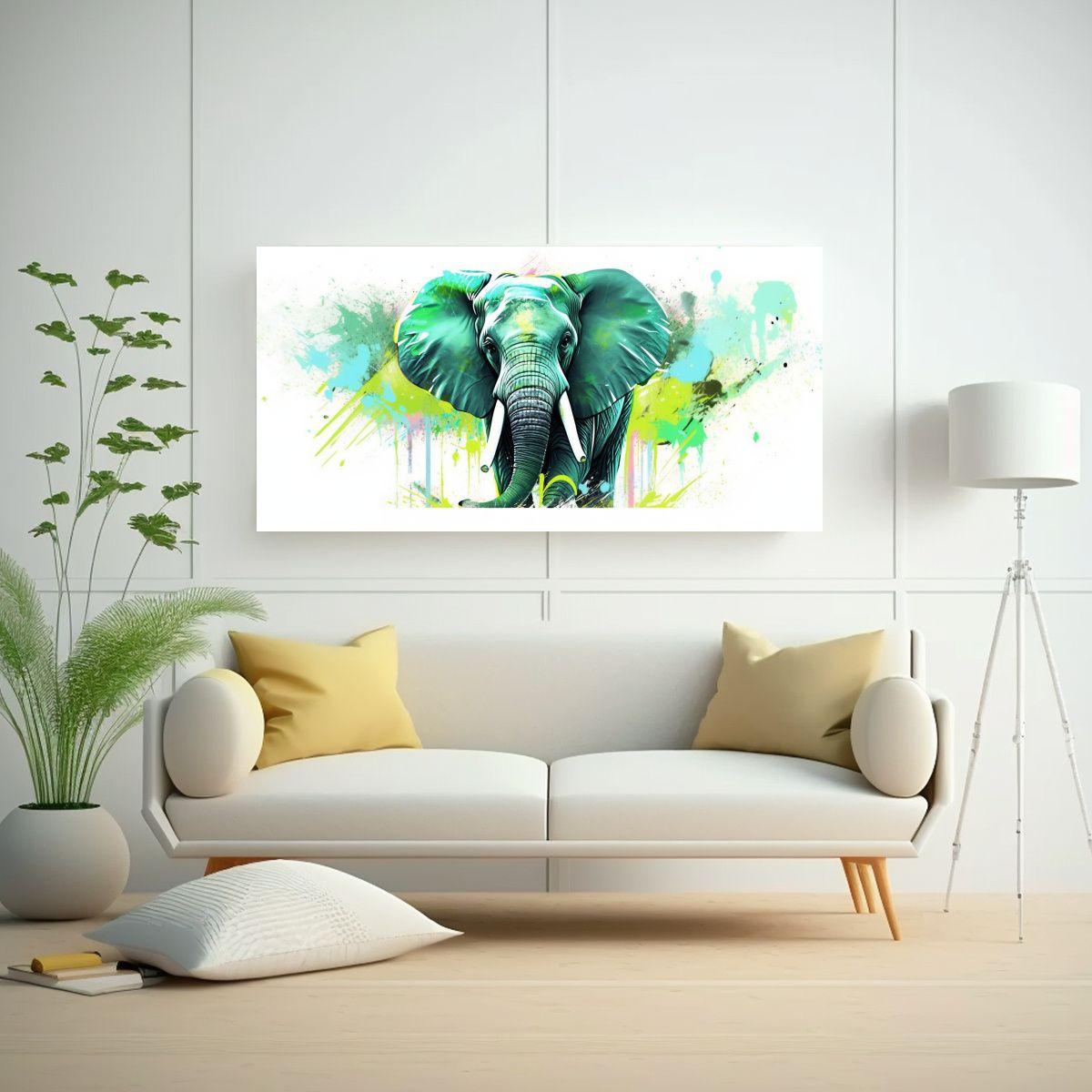 Pintura De Arte De Pared De Elefante Africano En V 160x80cm-2
