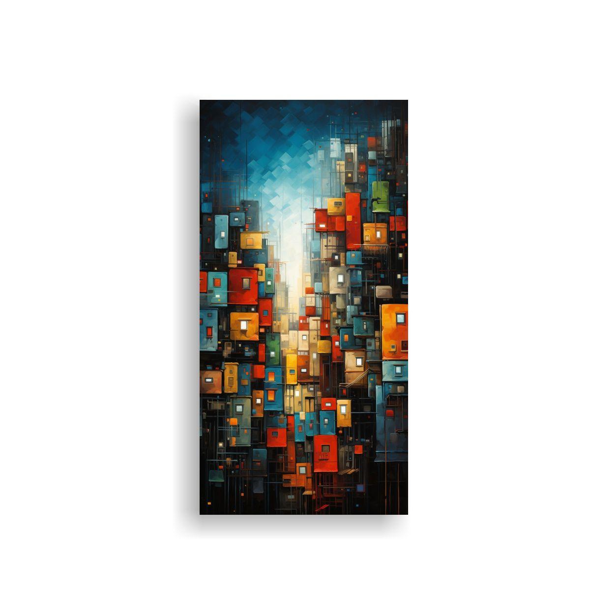 Cuadros Abstractos En Relieve De Ciudades 70x140cm-0