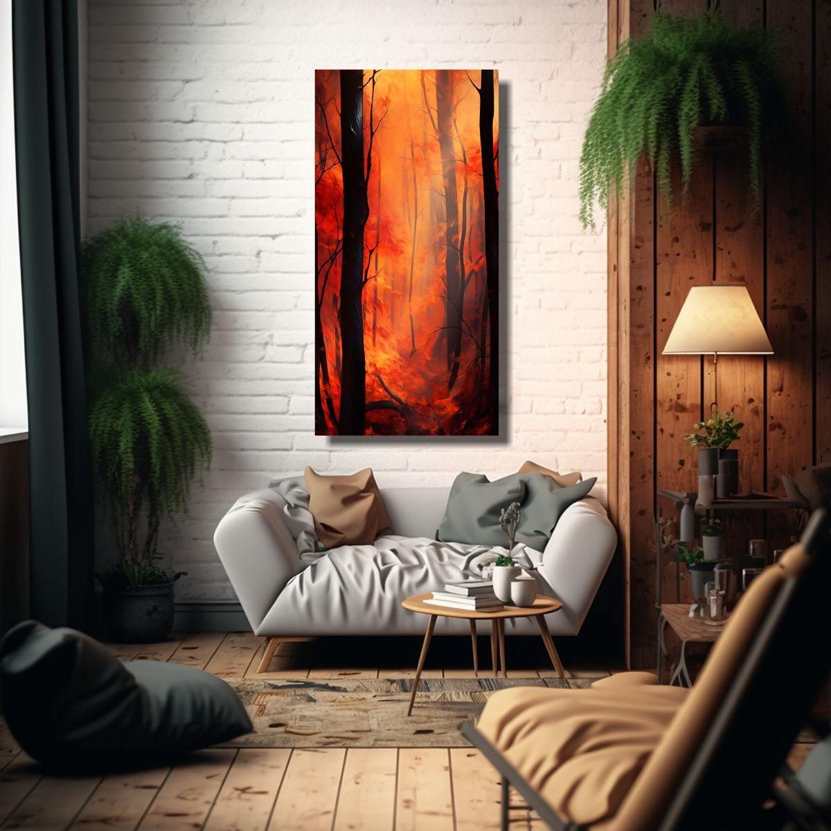 Pintura Decorativa Resistente Con Abstracción 50x100cm-2
