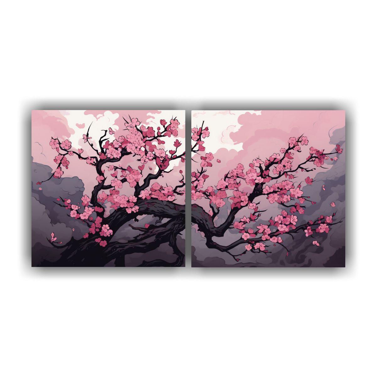 Pinturas Decorativas De Dos Lienzos En Tela 140x70 Cm-0