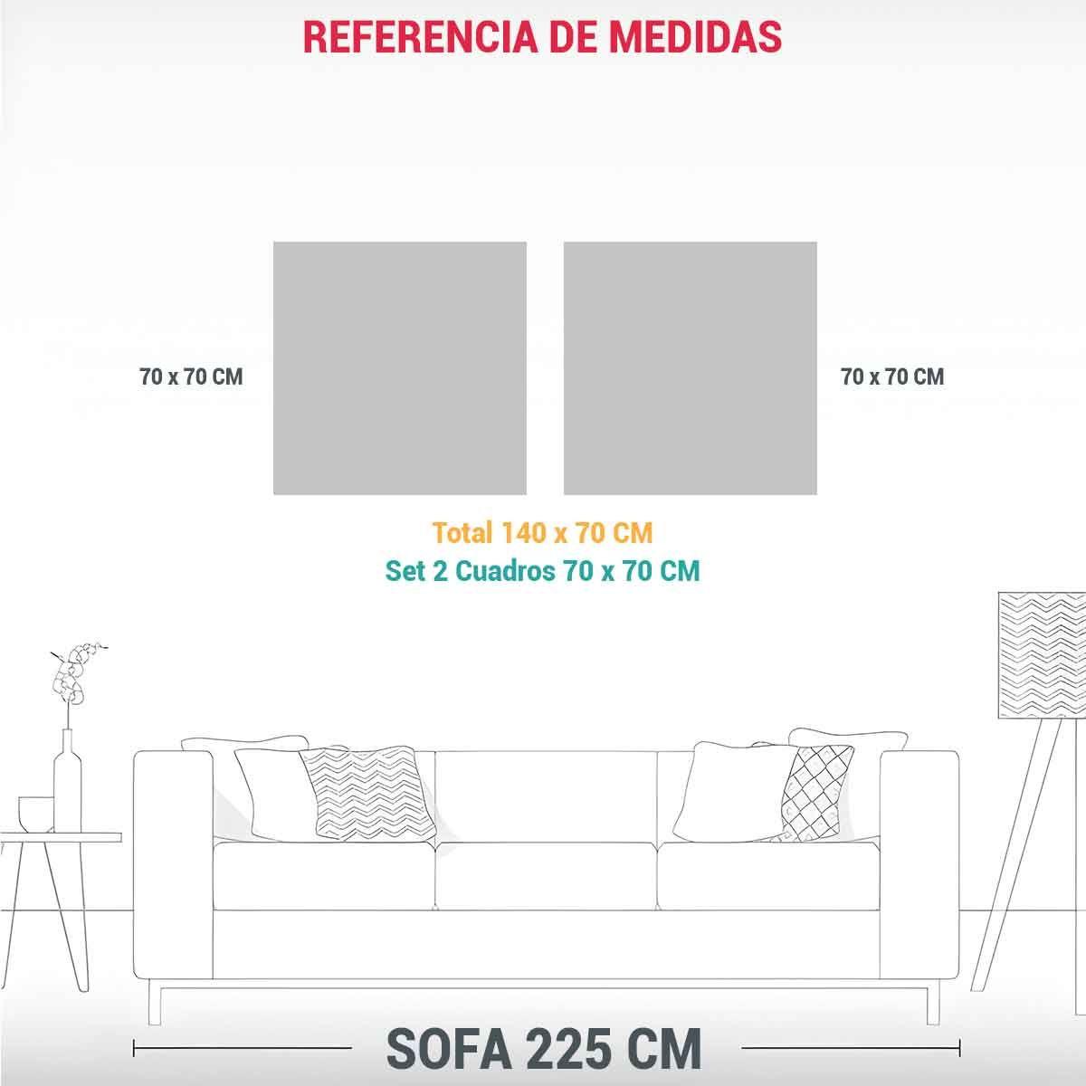 Pinturas Decorativas De Dos Lienzos En Tela 140x70 Cm-1