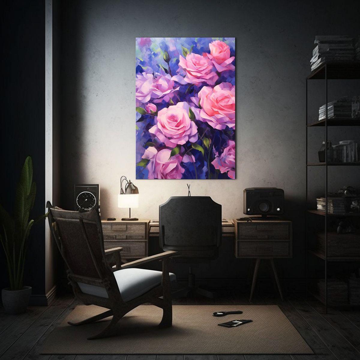 Lienzo Forma Armonía De Colores Pintura Rosas 40x50cm-2