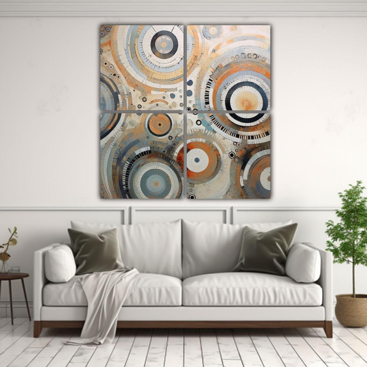 Cuadro En Bastidor Estilo Galería Con Efecto 140x140 Cm-2