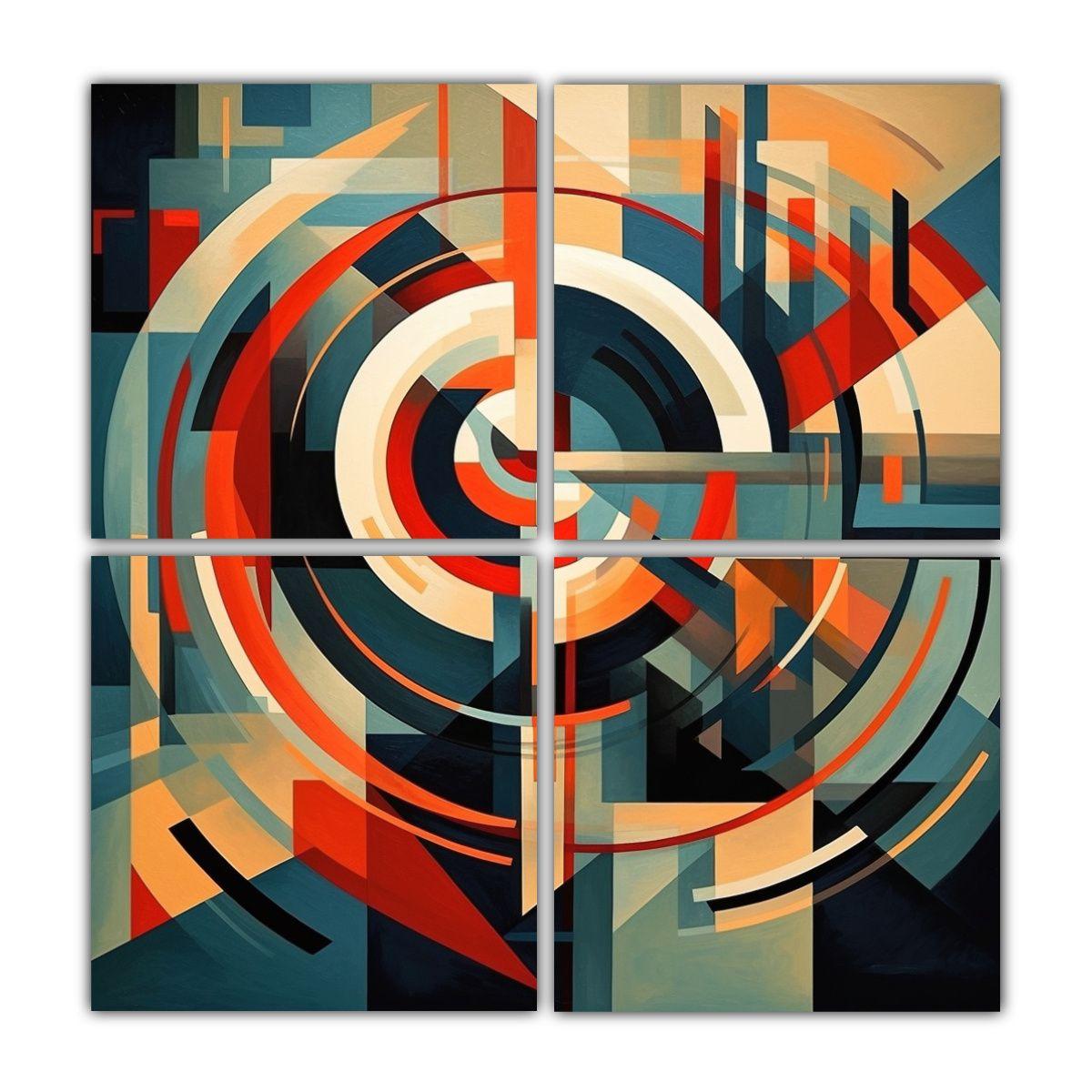 Cuatro Telas En Bastidor Conceptual De Alta 100x100 Cm-0