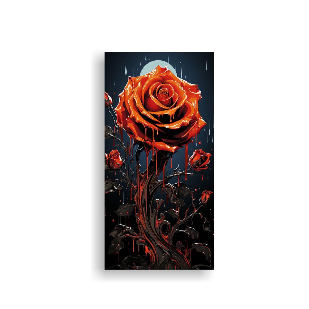 Lienzo Estilo Galería Adorno: Cuadro De Rosa 30x60cm-0