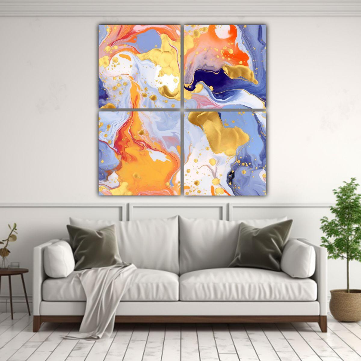 Cuadros Dibujo Clásico Abstracto De Colores 200x200 Cm-2