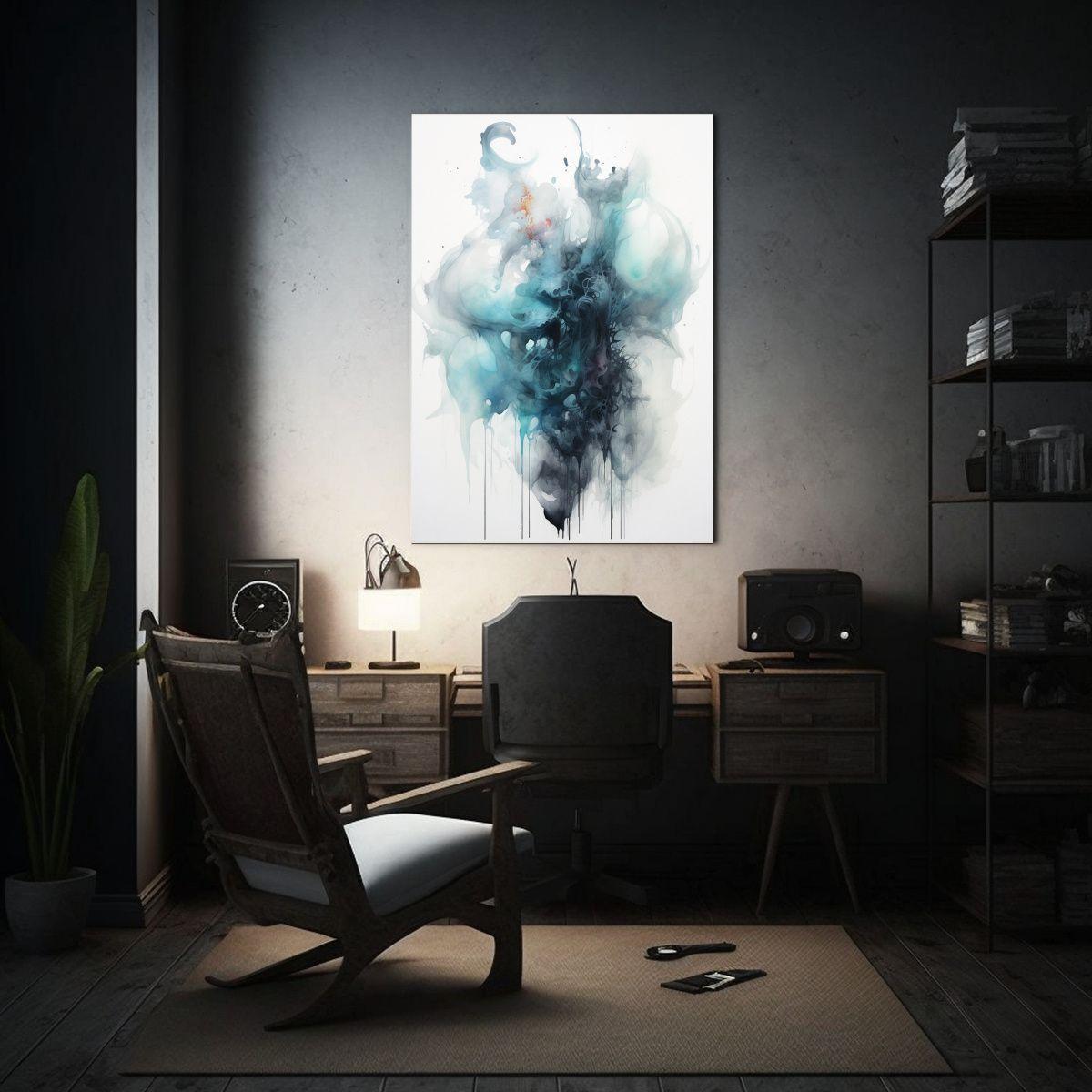 Cuadro Estilo Gris De Vanguardia Salon, Pintura 60x90cm-2