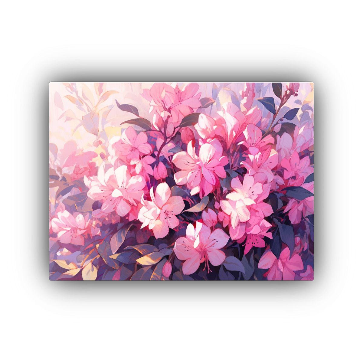Pintura De Flores En Lienzo Estilo Expresivo Con Colores Mag 75x50cm-0
