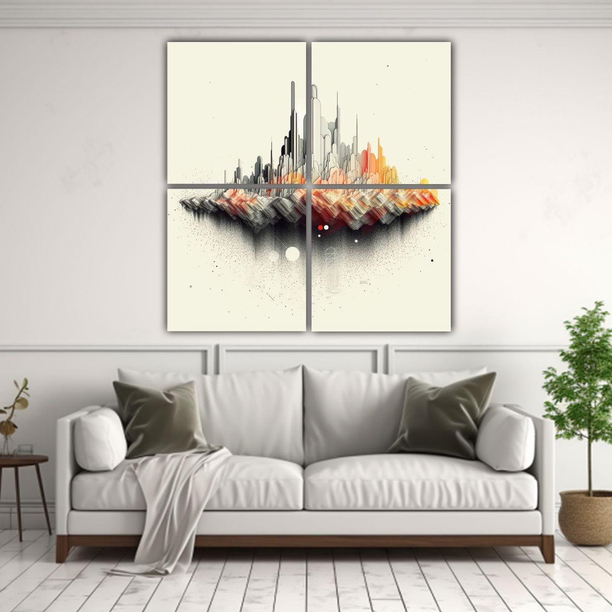 Cuatro Artes Moderno Impresionante Pinturas 60x60 Cm-2