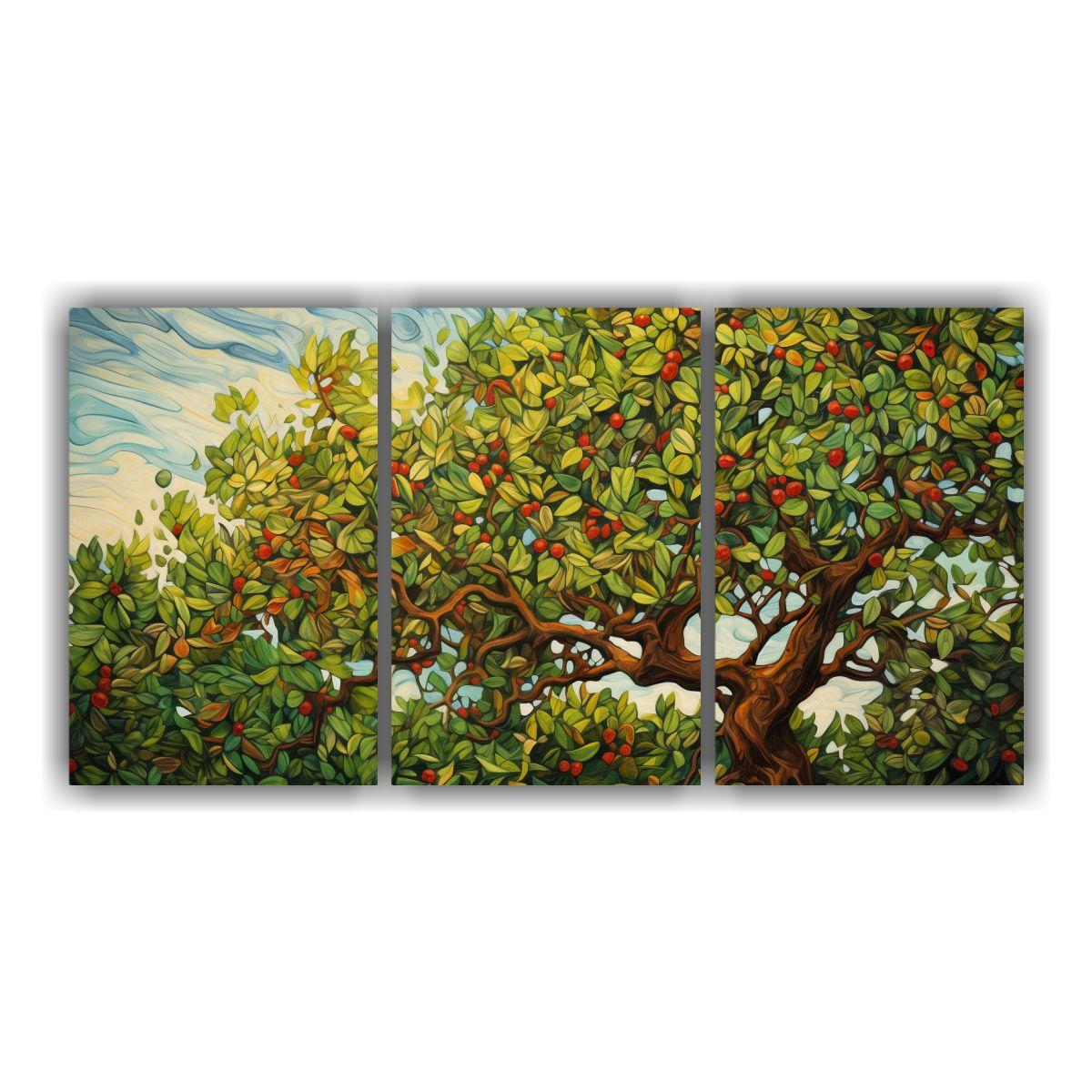 Pinturas Abstractas 3 Lienzos Relieve Abeto, 120x60 Cm-0