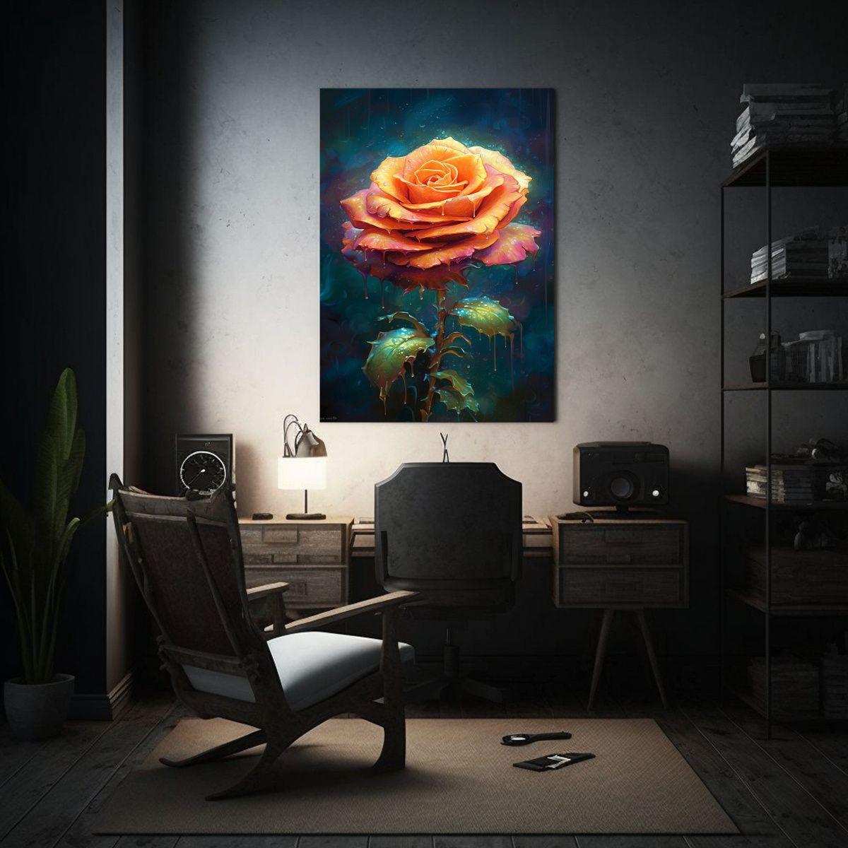 Pintura Decorativa De Baño Abstracto The Rose 50x75cm-2