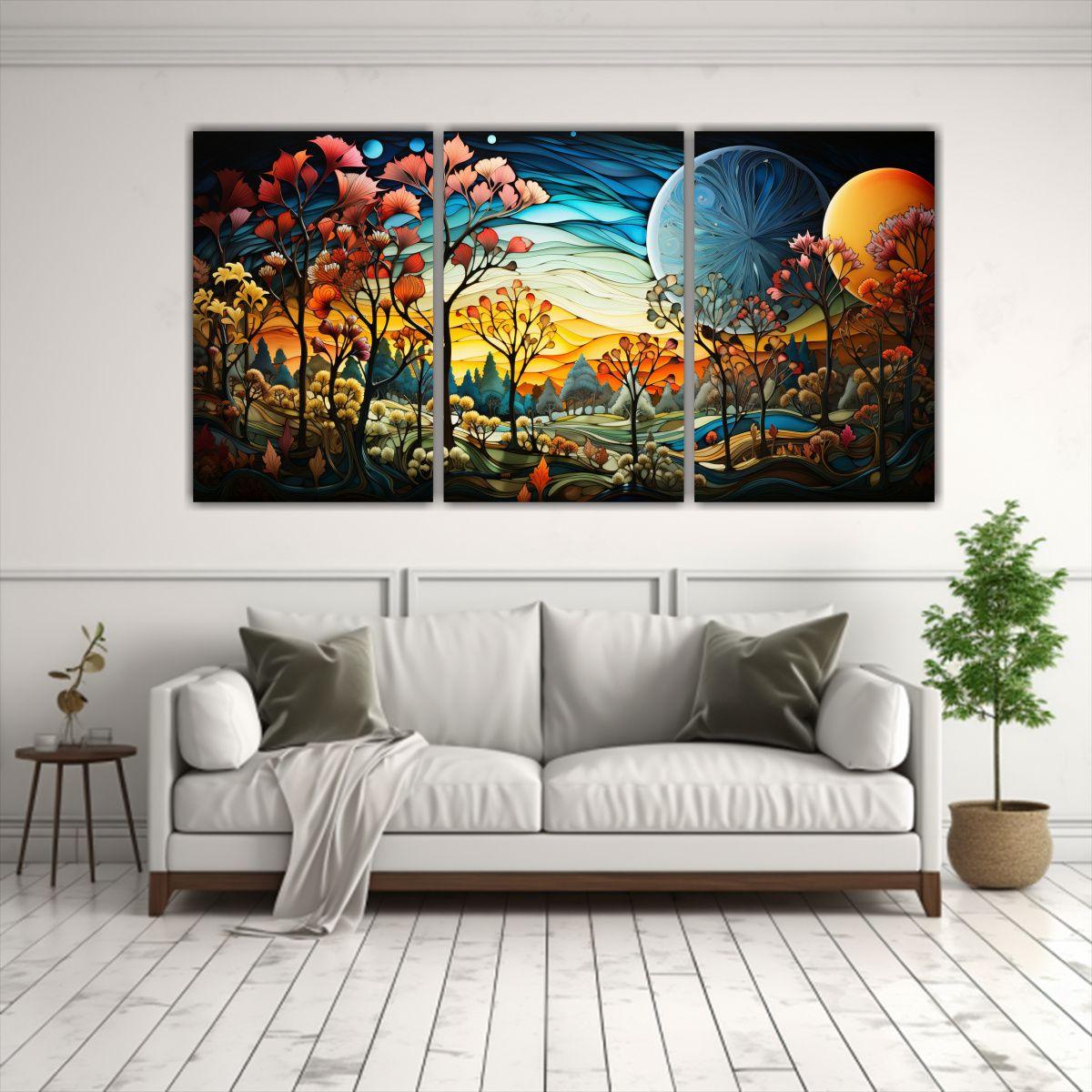 Pinturas Decorativas Modernas Con Colores 180x90 Cm-2