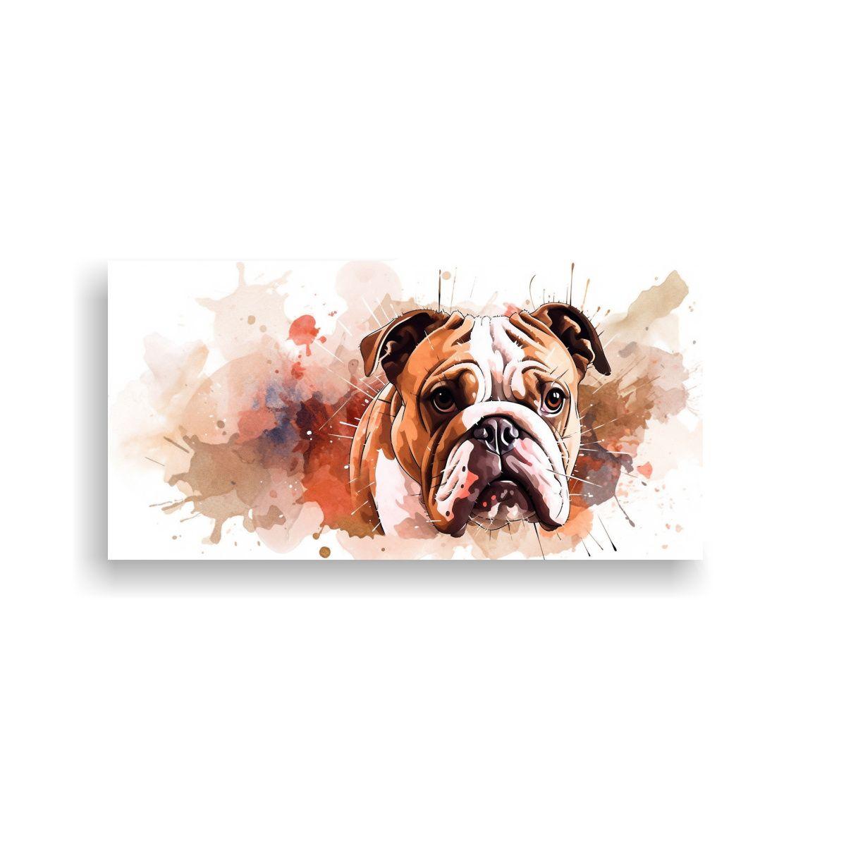 Cuadro Moderno Esquema Bulldog En Tonos Pastel Y 40x20cm-0