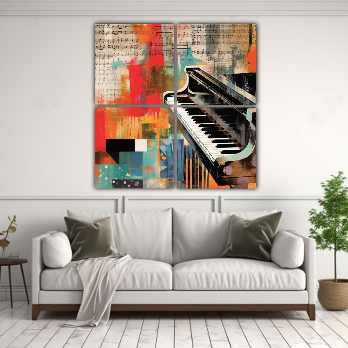 4 Cuadros Estilo Galería Para Cocina: Combina 200x200 Cm-2