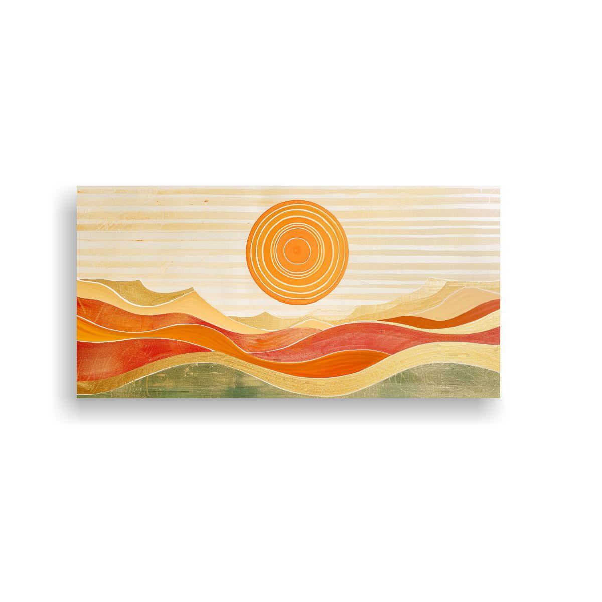 Cuadro Decorativo Escena Heliocéntrica Con Rayas 60x30cm-0