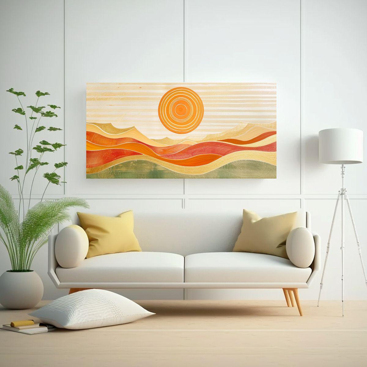 Cuadro Decorativo Escena Heliocéntrica Con Rayas 60x30cm-2