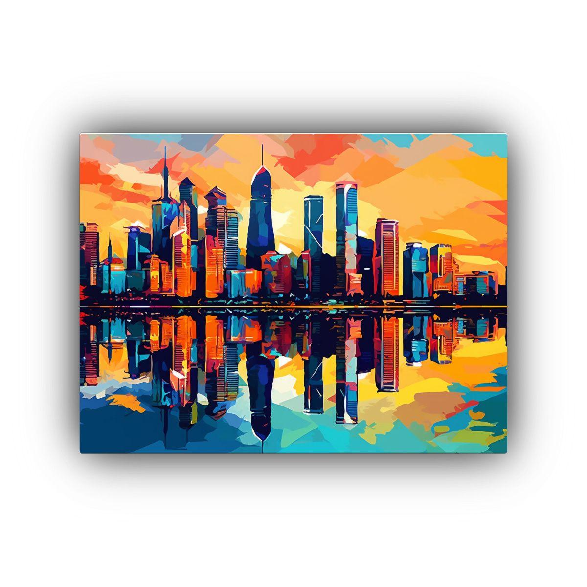 Cuadros Decorativos De Arte Pop Del Skyline De Baotou Y Natu 65x50cm-0