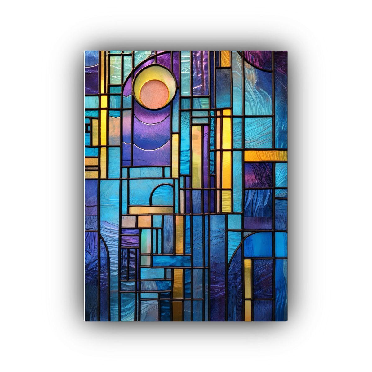 Panel De Vidrio Emplomado Abstracto Naturaleza 20x30cm-0