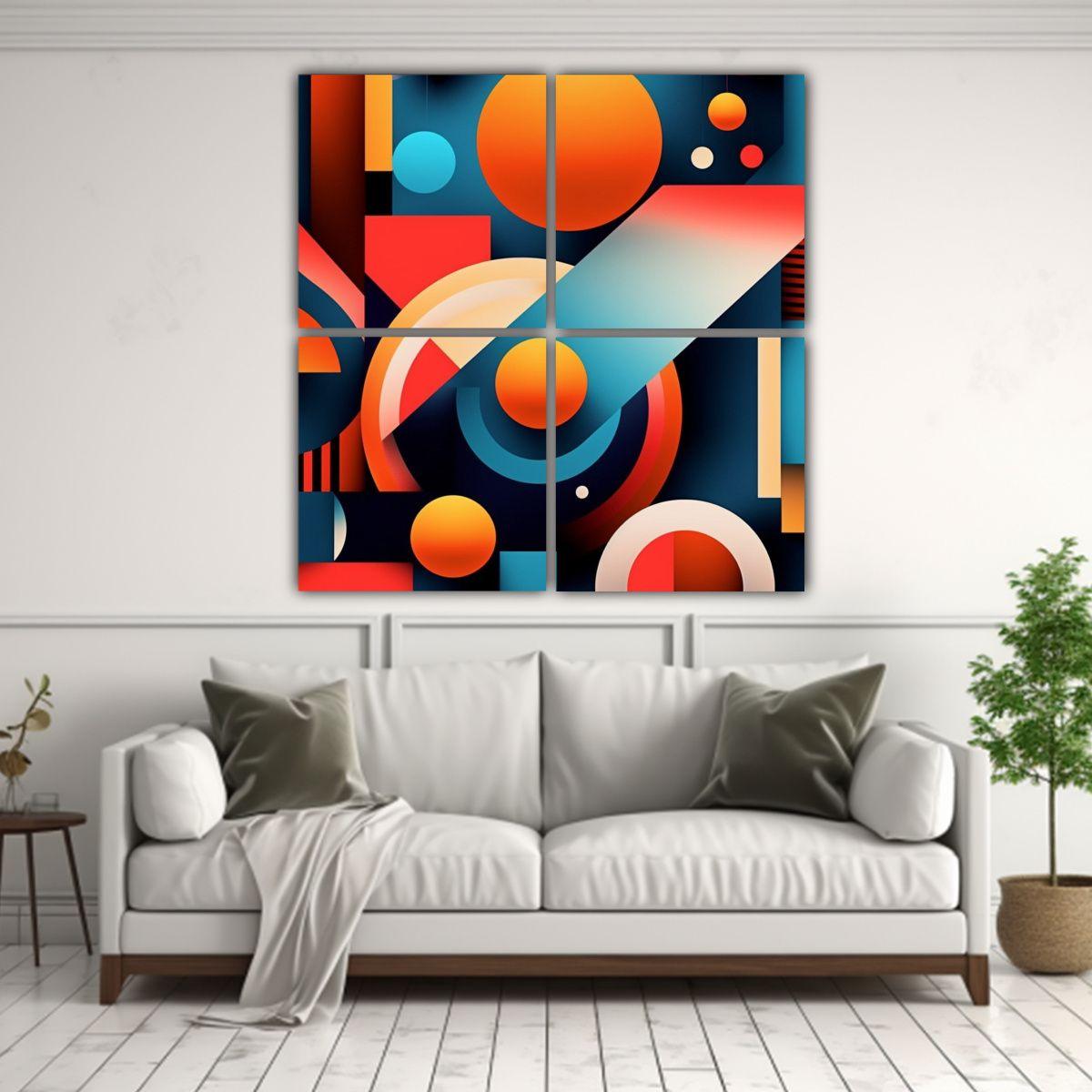 Cuadros Intensidad Abstracta Con Geometría 60x60 Cm-2