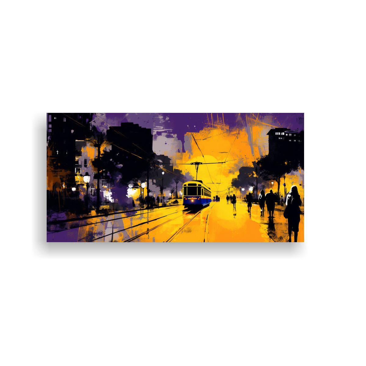 Pinturas Modernas Lienzo Calidez Santiago, Chile 40x20cm-0