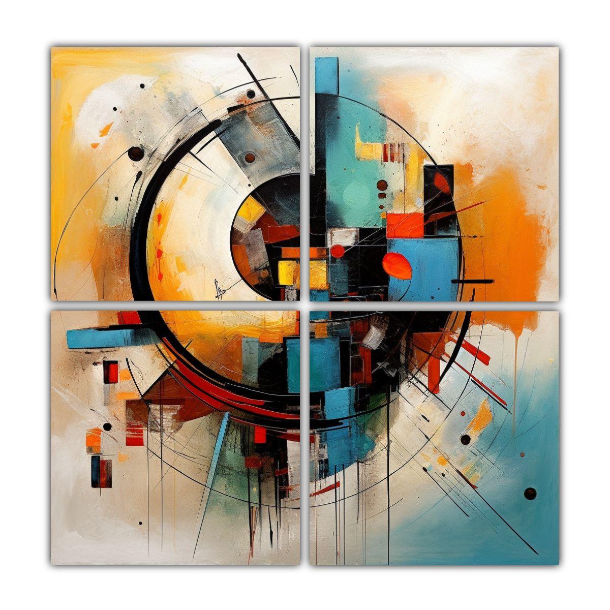 Cuatro Artes Movimiento Clasico Pinturas 80x80 Cm-0