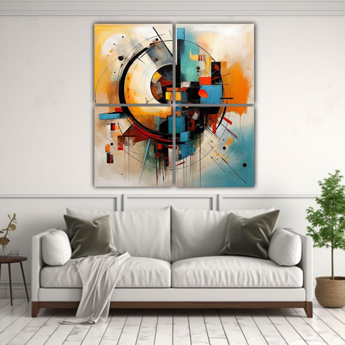 Cuatro Artes Movimiento Clasico Pinturas 80x80 Cm-2