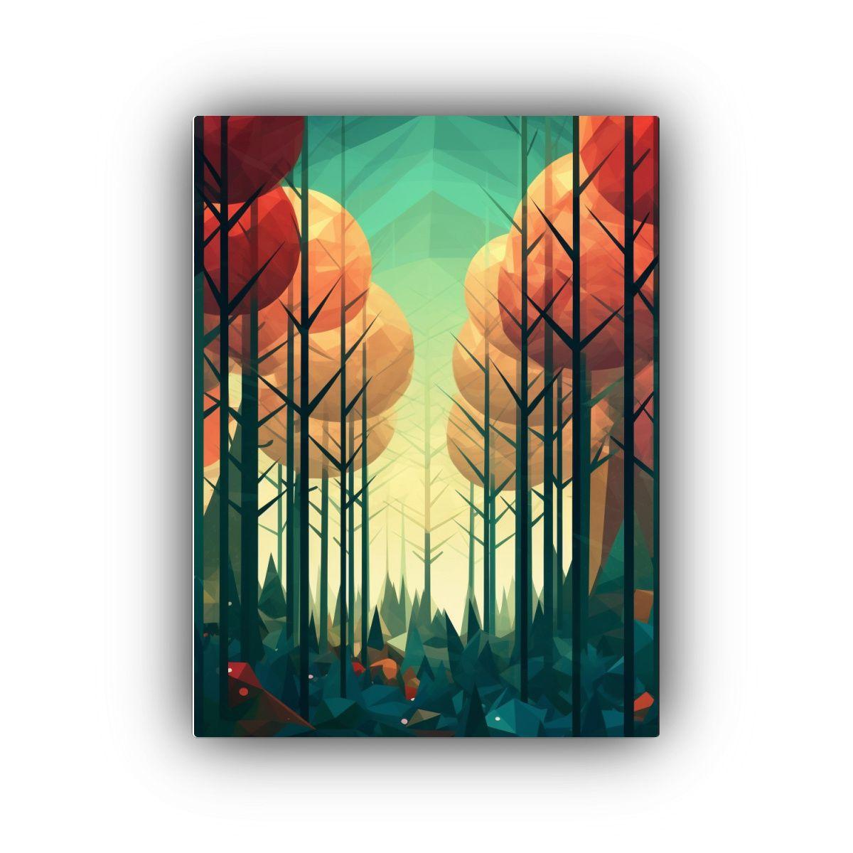 Lienzo Diseño Geométrico Figuras Forestales 40x50cm-0