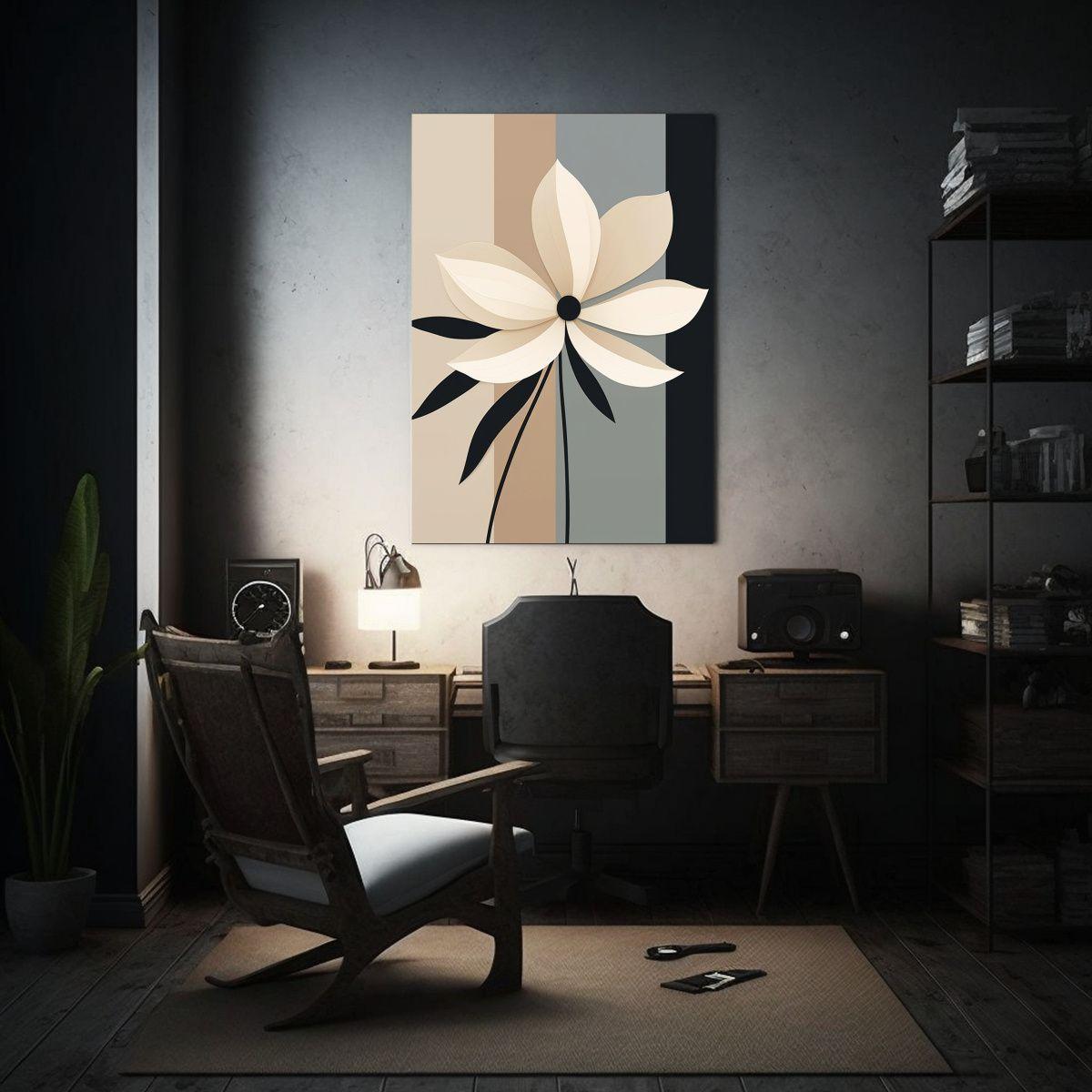 Cuadro Minimalista Vanguardia: Flor Abstracta 50x75cm-2