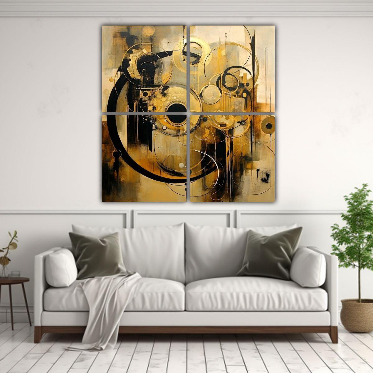 Cuadriptico Espectacular Simplicidad De Paisajes 140x140 Cm-2