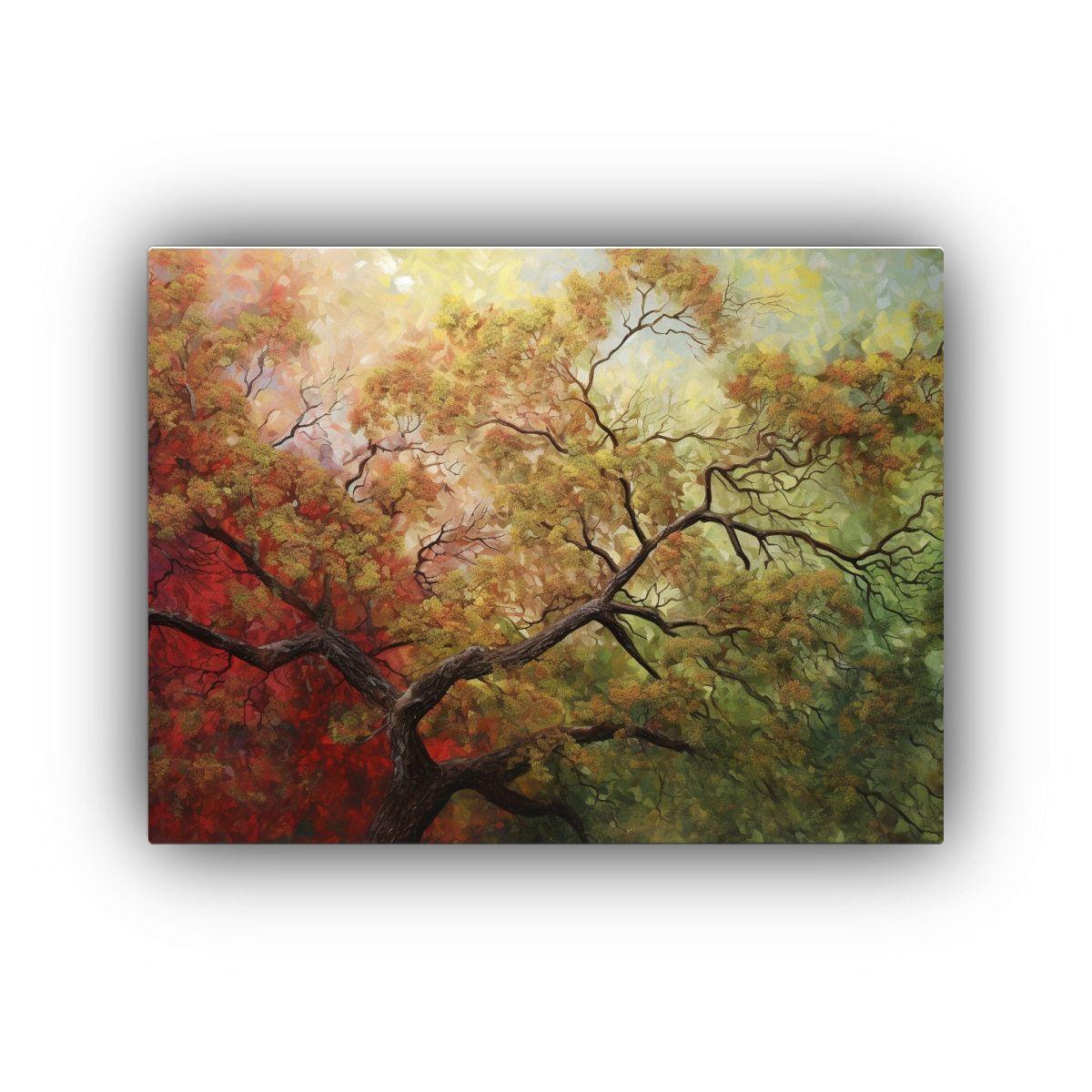 Pintura Abstracta Detallada Estilo óleo De árbol En Bosque 120x80cm-0