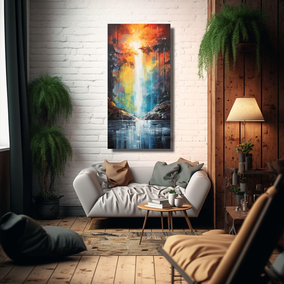 Pinturas Decorativas En Líneas Finas De Cascada 70x140cm-2