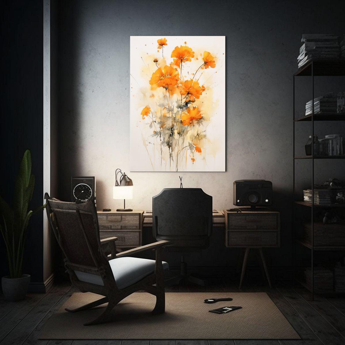 Cuadro De Tema Reflejo: Pétalos De Caléndula 30x45cm-2