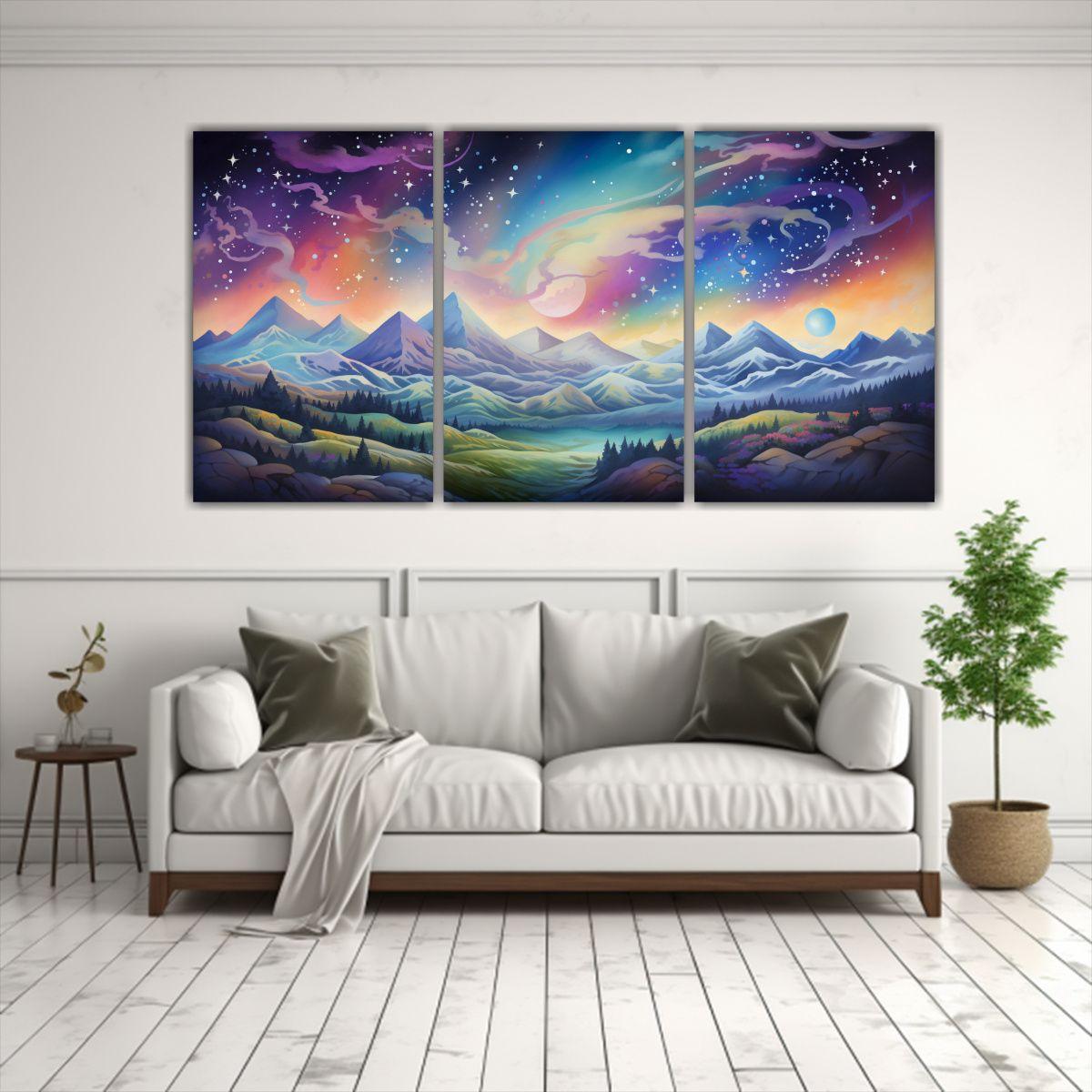 Cuadro Decorativo Con Paisaje De Montaña 120x60 Cm-2