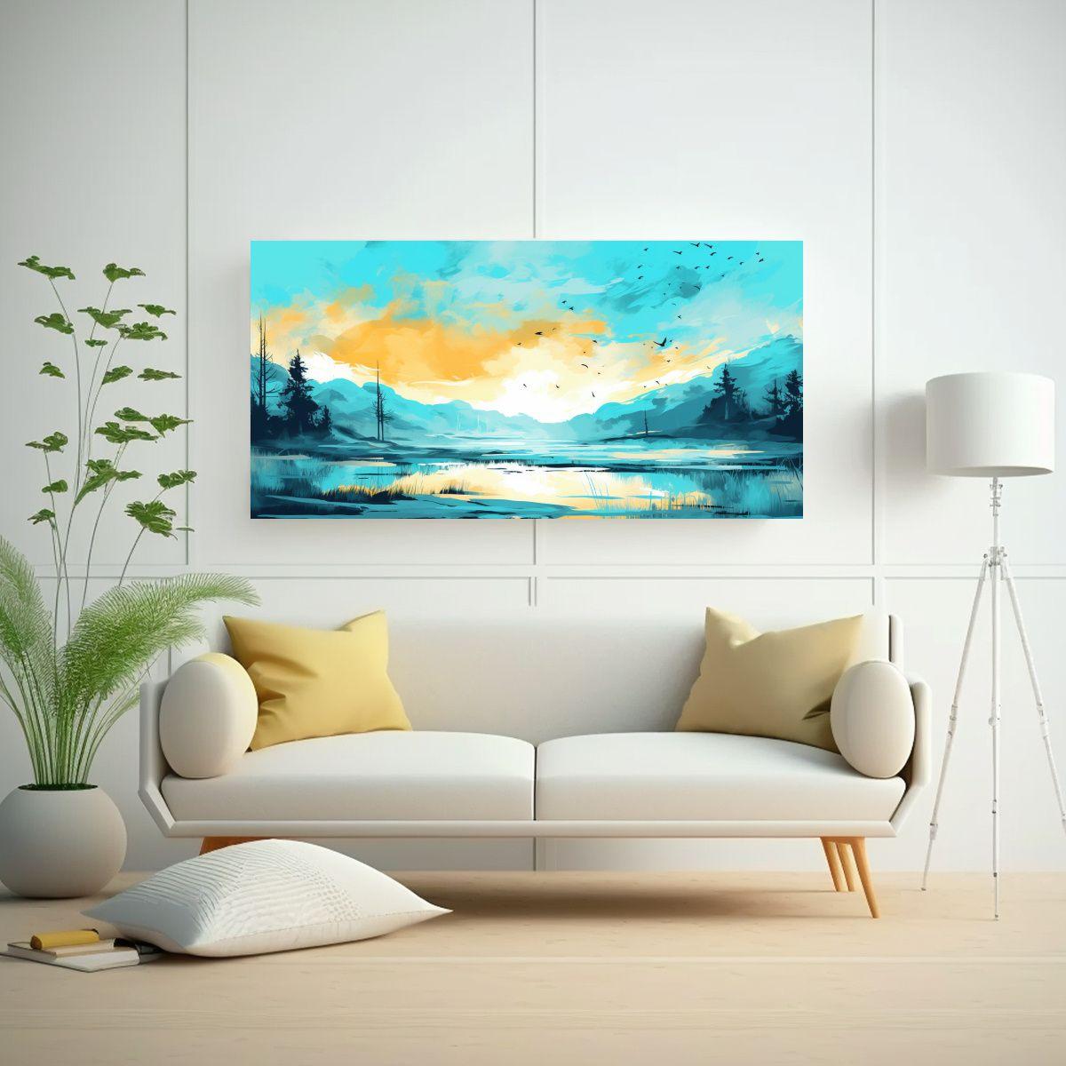 Pinturas Decorativas De Paisajes Primaverales Con  100x50cm-2