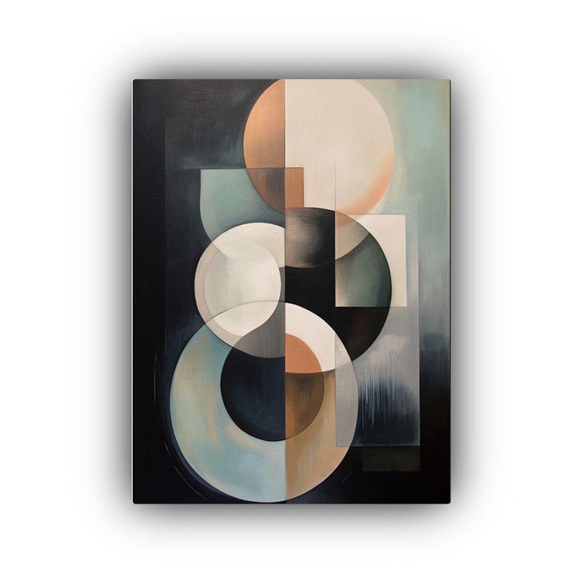 Pintura Abstracta En Bastidor: Expresividad En Líneas Suave 30x45cm-0