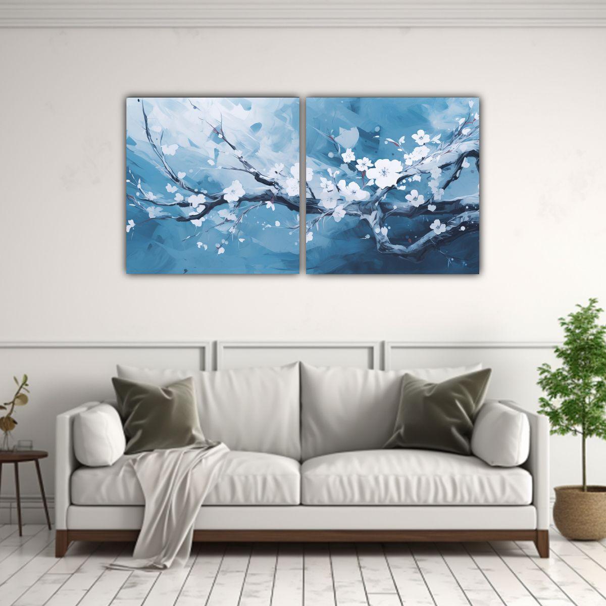 Pintura Decorativa De Dos Lienzos En Movimiento, 80x40 Cm-2