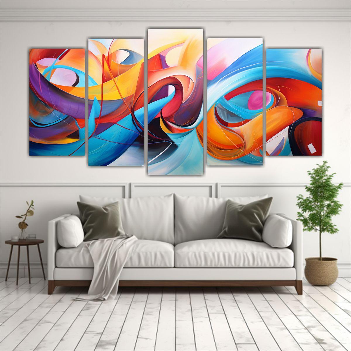 Pinturas Abstractas Modernas De Fondo Visual En 100x50 Cm-2