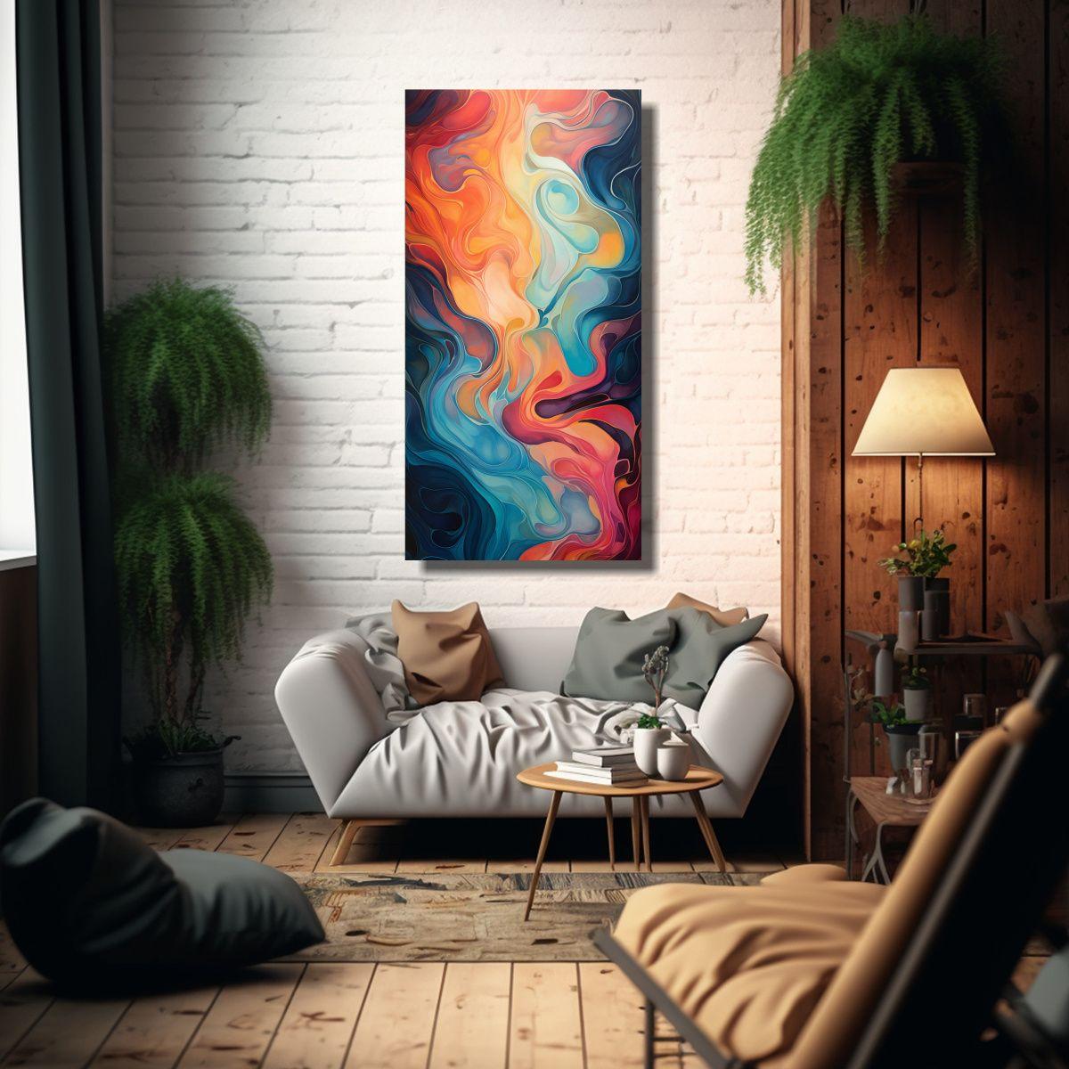 Pintura Abstracta Street Art En Lienzo De Tela 30x60cm-2