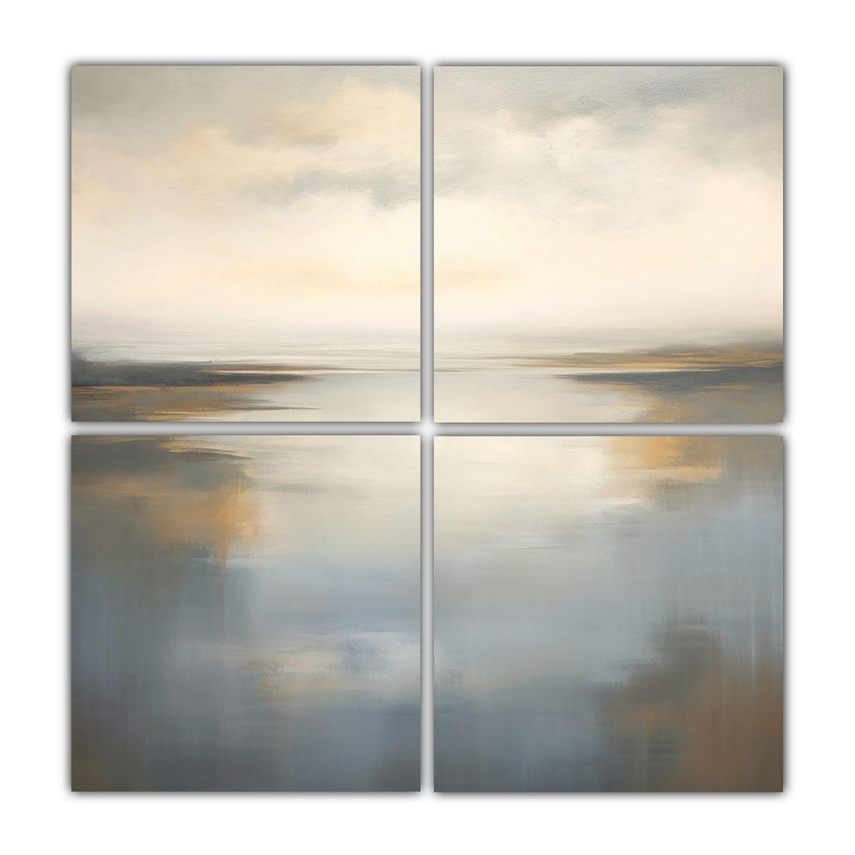 Cuatro Lienzos Estilo Galería Urbano: Pintura 160x160 Cm-0