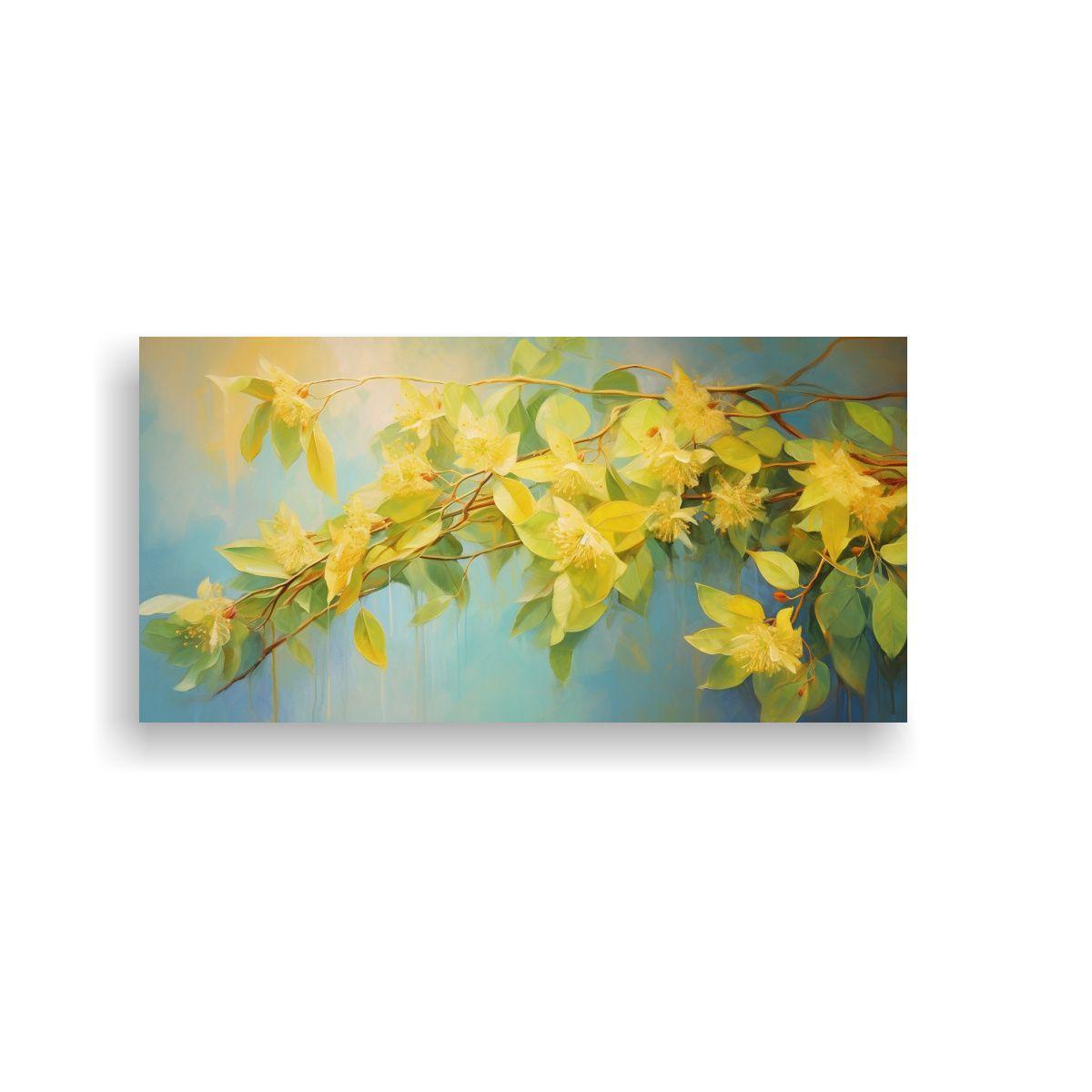 Pintura Abstracta De Flores De Tilo En Estilo 100x50cm-0