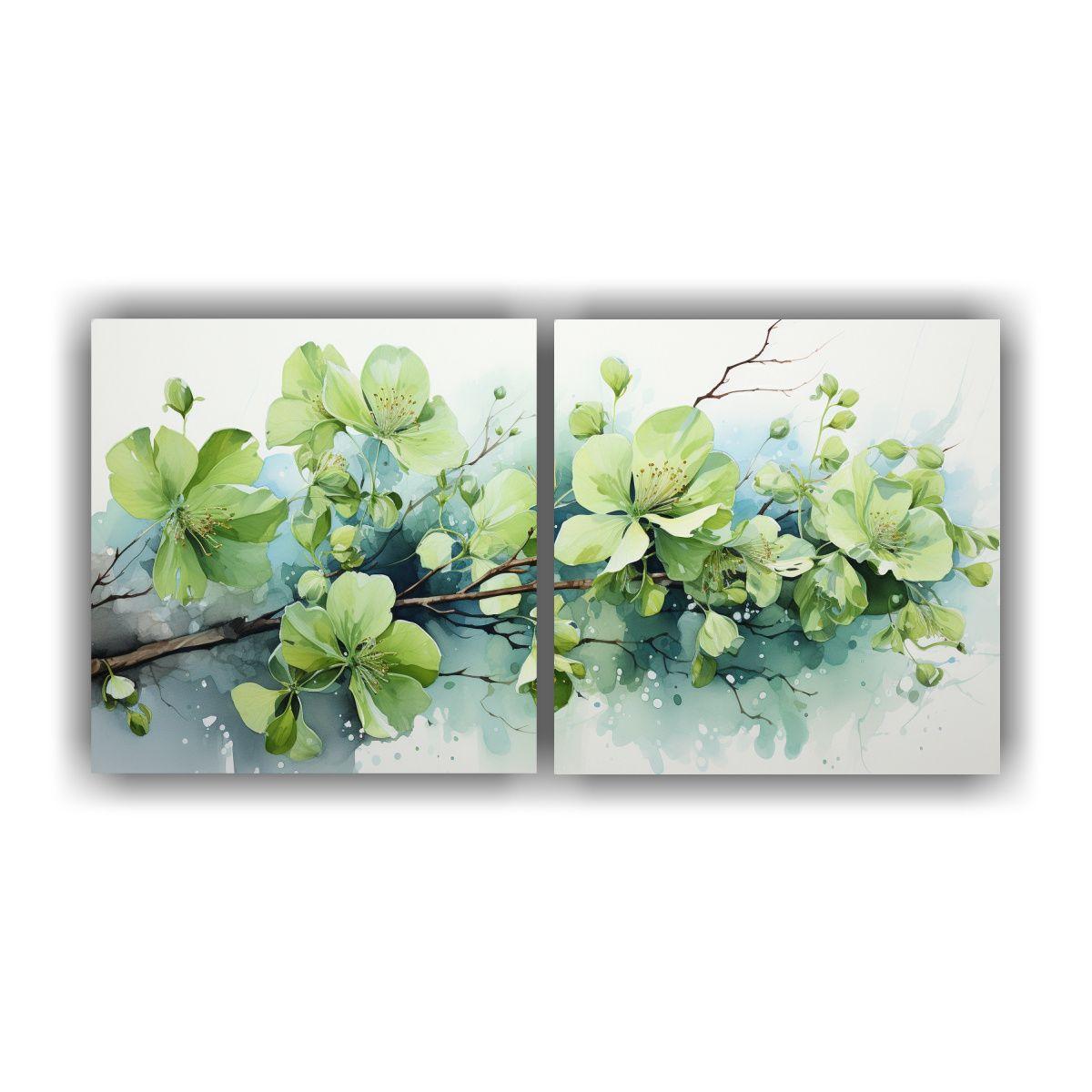 Pinturas Abstractas De Flores De Tilo En Colores 80x40 Cm-0