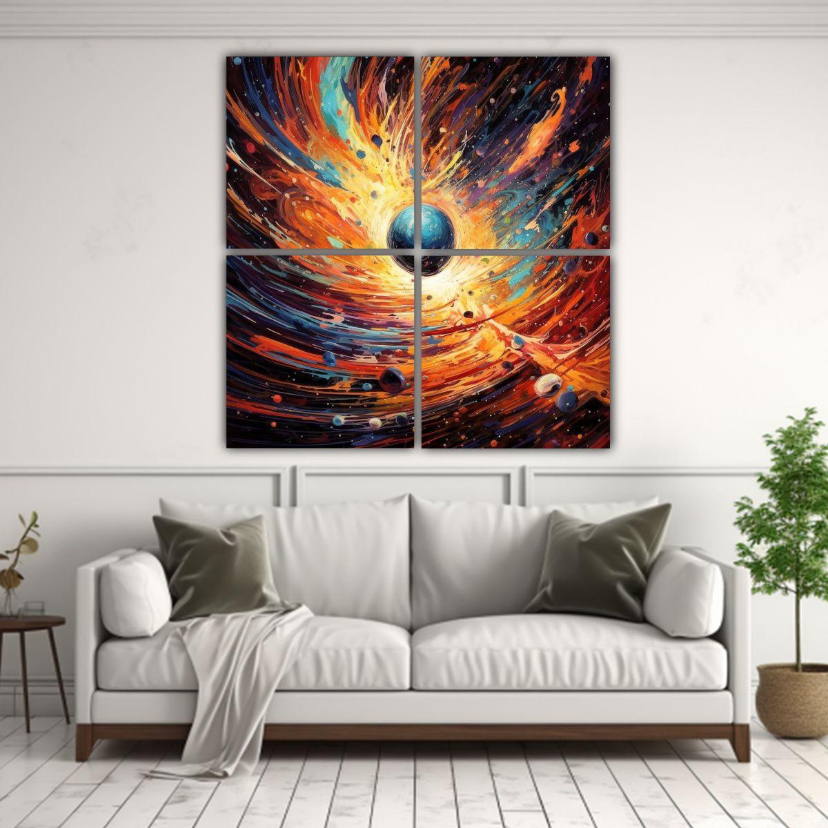 Pintura Abstracta Vitalidad Espacio Exterior 200x200 Cm-2