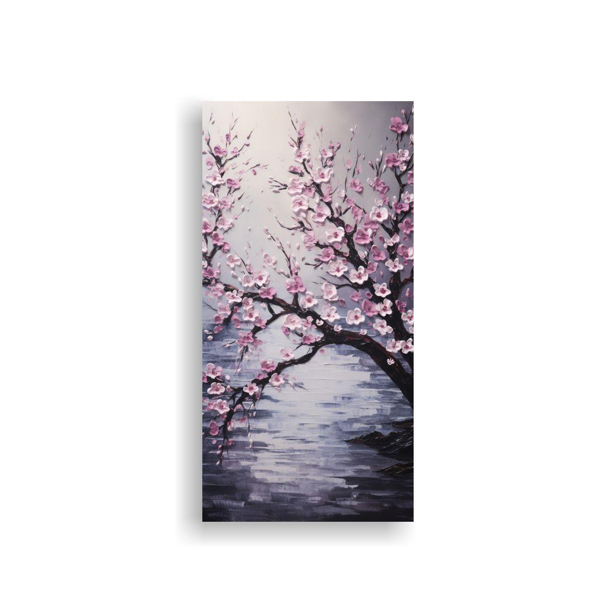 Pintura En Lienzo De Hermosa Acuarela De Flores 60x120cm-0